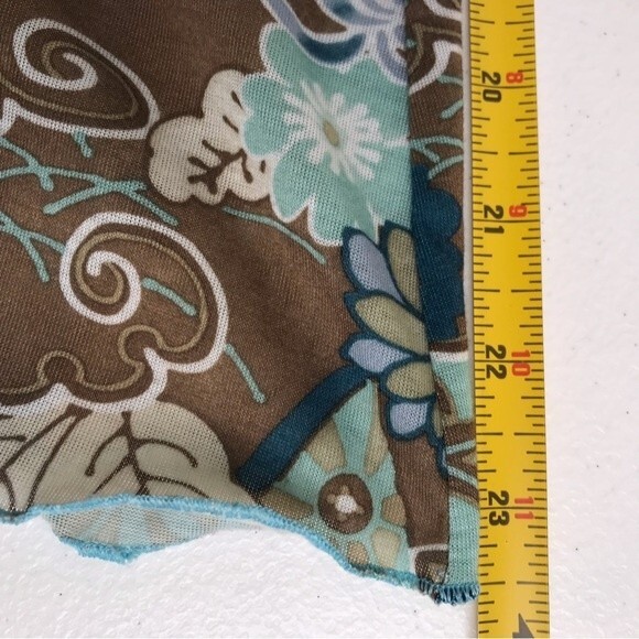 Nick and Sarah Intimates Floral Nightgown Chemise Slip Blue Brown Women Medium - Picture 10 of 12